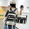 学校のバッグ5 in 1スクールバッグ女の子のための多機能学生帳バッグ