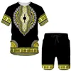 Summer 3D African Print Casual Men Shorts Suits Par Outfits Vintage Style Hip Hop T Shirts Shorts Male Female Tracksuit Set 2202453