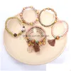 Beaded Bohemian Tassel Bracelet Wood Beads Pendant Bracelets 4Pcs/Set Drop Delivery Jewelry Dhgarden Dhooi