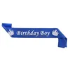 Party Decoration 4 Styles Birthday Boy Etikett Belt Fashion Blue Starry Sky Crown Shoder Strap Drop Delivery Home Garden F DHGARDEN DHZF0