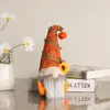 Kerstversiering Herfst Gnome Pompoen Zonnebloem Zweedse Elf Dwerg Pluche Ornamenten voor Huis Herfst Thanksgiving Decor 230907