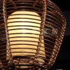 Dining Room Ceiling Pendant Lights Southeast Asia Rattan Round trapezoid Study Room Restaurant Parlor Pendant Chandelier Fixtures