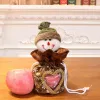 Sacs cadeaux de noël à motif creux, sac à pommes de noël, cadeaux du père noël, décorations de sac à main pour bonbons, 908