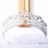 Rhinestone İnciler Düğün Partisi Başlıkları Gelin Tiaras Crown Barok Kristal Pageant Balo Diadem Kadın Kafa Bantları Saç Aksesuarları