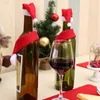 Christmas Decorations 2PcsSet Wine Bottle Cover Set Santa Claus Decor with Hat Lovely Creative Home el Xmas Party Table 230907