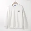 P-ra Designer-Markenpullover, hochwertiges Herren-Sweatshirt mit Rundhalsausschnitt, 100 % Baumwolle, Damenpullover, Herbst/Winter, warm, modisch, Fleece, lockerer einfarbiger Pullover