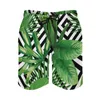 Men's Shorts Palm Leaves Board Black White Geometry Hawaii Short Pants Custom Surfing Quick Dry Swimming Trunks Birthday Present