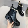 Spring and Autumn Women Fashion Short Boots Leather Metal Decoration Embroidery Ankle Boots Comfortable Classic Simple Martin Boots
