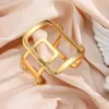 Bracciale esagerato artista astratto cavo in acciaio inossidabile twist geometrico quadrato placcato oro 18 carati braccialetti per le donne 230907