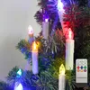 Свечи светодиодные красочные мигающее пламя с таймером дистанционного управления рождественские свечи на год дома декоративные электронные ложные 230907