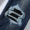 Fit demin amiirii paarse casual zwarte jeans heren mode mager skinny blauw jean 2024 lokd