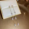 Baumeln Ohrringe Koreanische Elegante Lange Quaste Imitation Perle Für Frauen Mode Süße Transparente Kristall Schmuck Party Geschenke