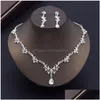 Jewelry Sets Gorgeous Crystal Dress Choker Necklace For Women Bridal Tiaras Crown Earrings Bride 230216 Drop Delivery Dhlyy