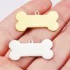 Charms 20Pcs/Lot 31*16mm Mirror Polished Stainless Steel Pet ID Tag Dog Bone Charms DIY Dog Pet Pendant Jewelry 230907