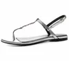 Sandals Designer High Quality Clasp Toe Flat Bottom Beach Slippers Metal Clasp Fashionable One line Buckle Flat Bottom Anti slip Lazy Shoes