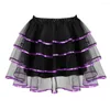 Faldas Sexy Ruffles en capas para mujeres Cinta Trim Punk Tutu Falda Corset Bailando Mini Plus Tamaño Cosplay