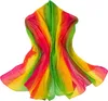 Sjaals Dames Gradiënt Regenboog Sjaal Grote Zijden Imitatie Sjaal Reizen Strand Sjaal Chiffon SjaalLF2030908