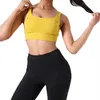 BR Soutien-gorge de sport intégré pour femme avec coussin de poitrine fixe et boucle dans le dos - Soutien-gorge de fitness haute résistance - Grand 180 catties (60062)