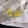 Pendientes colgantes 2023, mariposa grande exagerada dorada, joyería de moda, estilo creativo de vacaciones, declaración de regalo para mujer.