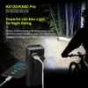 Luci per bici 10000mAh Luce per bicicletta 12 LED TypeC Indicatore batteria digitale Set ricaricabile USB con 3 supporti Torcia 5000LM 230907