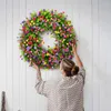 Decorative Flowers Colorful Spring Wreath Artificial Plant Garland Hawaii Party For Home Decoration Ornament