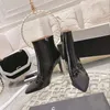 2023 Designer Luxury Mixed Color Ankle Boots Womens 100% Leather Outdoor Party Breattable Side Zipper Boot Lady Sexig Fashion Comfort Waterproof High-Heeled Shoes