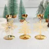 Candle Holders Christmas Tealight Holder Iron Candlestick Tree Snowflake Stand Desktop Ornament