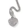 Pendentif colliers THE BLING KING Baguettecz coeur pendentif collier glacé brillant cubique zircone Hihop bijoux pour filles femmes cadeau 230908