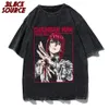 T-shirts pour hommes Vintage Washed T-shirts tronçonneuse homme Anime T-shirt Harajuku Oversize Tee Coton Mode Streetwear unisexe top 3 230907