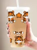 Fönsterklistermärken UV DTF Transfer Sticker Animal för 24oz Libbey Glasse Wraps flaskor Cold Cup Can Diy Waterproof Custom Decals