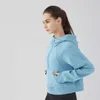 LL-220 Sports Coat Women's Half Zipper Hoodie tröja Löst mångsidig baseballdräkt Running Fitness Yoga Gym Clothing Jacket Top