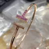 T Designer T1 Banlge med Diamond Chain Armband Halsband Studörhängen Set 925 Sterlling Silver Jewelry Classic Fashion Women Lu247G