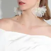 Boucles d'oreilles pendantes en dentelle pour femmes, 1 paire, couleur noir/blanc/violet, fleur, mode, accessoires pour robe de Banquet, bijoux cadeau