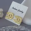 Boucles d'oreilles de créateur en or plaqué or pour femmes, marque de luxe, classiques, cadeaux de mariage, de noël et de vacances