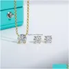 Pendant Necklaces Anujewel 2Ct Necklace 1Ct Earrings 925 Sterling Sier Jewelry Bridal Set Wholesale For Women 221109 Drop Delivery Pen Dhvlp