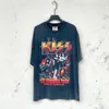 Erkek Tişörtler Vintage Motosiklet Kafatası Baş Baskı Duman Gri Kısa Kollu Siyah Lüks Tasarımcı Erkekler Rahatsız Basılı Tshirt Alev