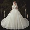 2023 sexy vestido de baile árabe vestidos de casamento plus size querida brilhante vestidos de noiva bling luxo beading lantejoulas vestidos de casamento varredura trem boho applique vestidos de noiva
