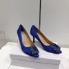 Scarpe eleganti firmate 100% vera pelle Fibbia in raso con trapano Décolleté con tacco a spillo Donna Tacchi alti Matrimonio Festa sexy Taglie 35-42 1 cm 6,5 cm 9,5 cm Suola in cuoio con scatola