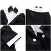 Dog Apparel Dog Tuxedo Costume Formal Shirt Dog Wedding Black Jacket Suit Pet Puppy Prince Ceremony Bow Tie Suit Small Dogs Cats Clothes 230908