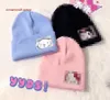 Fashion Girl Winter Warm Hat Cap Sticked Kuromi Cinnamoroll Melody Brodery Beanie Accessories