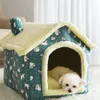 kennels pens Foldable Deep Sleep Pet Cat House Indoor Winter Warm Cozy Kennel Tent Chihuahua Nest Cushion Removable Products Basket 230907