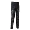 패션 691 Mens Amiirii Jean 2024 Demin Purple High Jeans Street Fashion Brand Black Five Pointed Star Male Youth Stretch Fit J01K