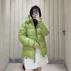 Mens puffer jaqueta 23ss estilo mais recente inverno para baixo casaco com capuz fruta verde designer jaquetas longo zíper bolso blusão pato para baixo grosso quente parka moda casual