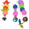 Outros suprimentos de pássaros Papagaio Rattan Brinquedos Pendurados Gaiola Beads Bell String Mão Tecido Mordida Mastigar Brinquedo Bola Acessórios para Animais de Estimação