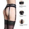 Suspensórios Preto Simplicidade Sexy Garter Belt para Mulheres Coxa Alta Meias Ajustável Elastic Leg Sock Suspensórios Cinto Metal Clips 230907