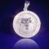 Prezzo all'ingrosso Ciondolo leone bling bling con diamanti Moissanite in argento 925 per gioielli hiphop da uomo