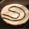 Collier ras du cou en petites perles de bois et de pierre pour hommes, chaîne perlée Vintage sur le cou, accessoires de bijoux à la mode, cadeau masculin, 2023
