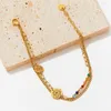 Medalion bransowania kolorowe koraliki podwójna bransoletka dla kobiet vintage unikalna popularna metalowa biżuteria prezent biżuterii