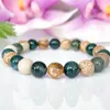 MG1548 Strand Moss Agate and Picture Jasper Beaded Bracelet Healing Crystals Balance Gemstone Yoga Bracelet for Women305i