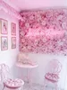 Dekorative Blumen, rosa Kunstblumen-Wandpaneel, individuell für Hochzeit, Party, Hintergrunddekoration, Weihnachten, Babyparty